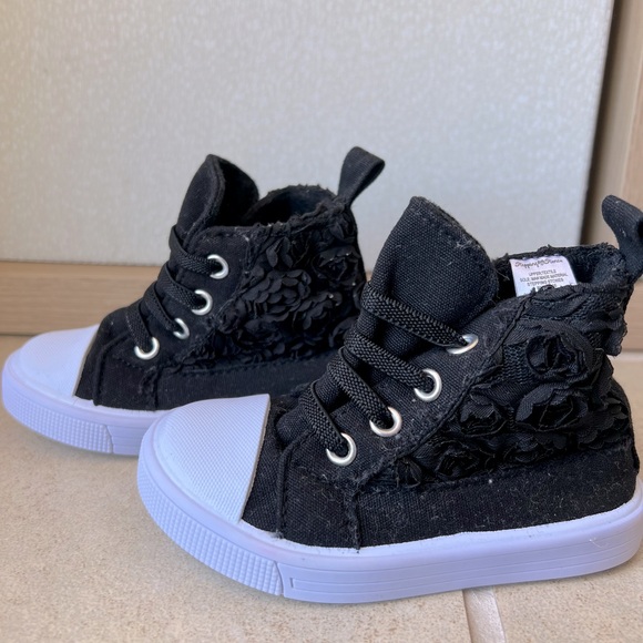 Other - Toddler girl black rose high top sneakers size 5
